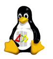 Tux mit Martin-Schniewind-Logo auf dem Bauch